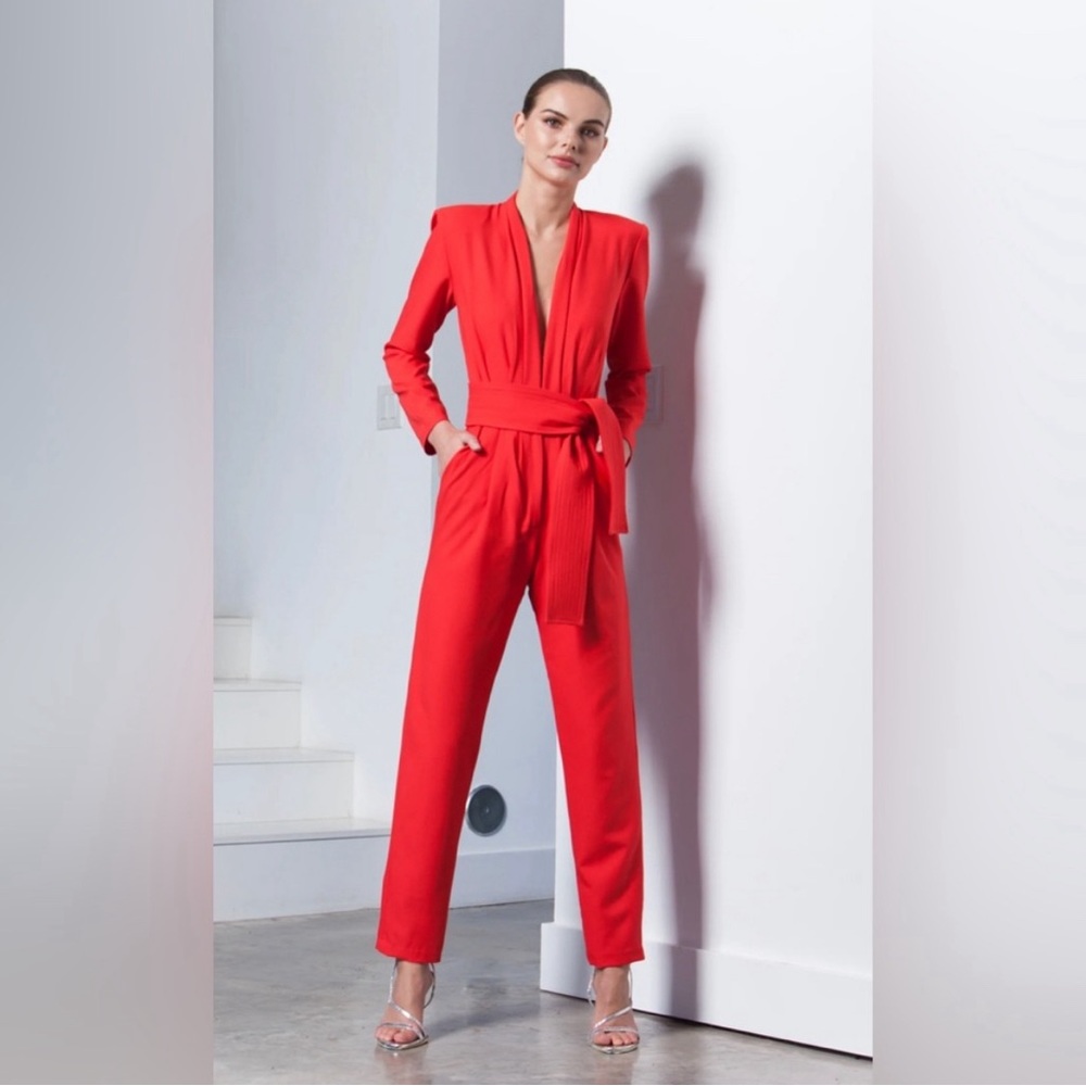 Karina Grimaldi Benjamin Jumpsuit in Brick / Red size Small